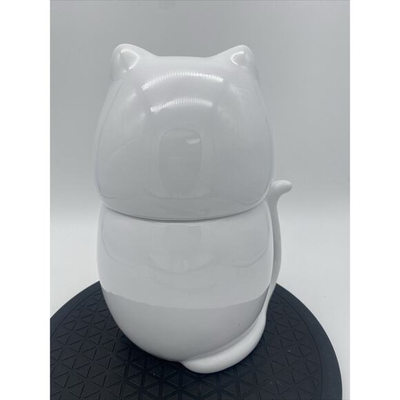 Design Clique White Cat Ceramic Treat Jar EUC - Picture 3 of 7